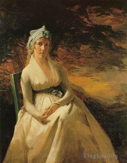 Henry Raeburn Oil Painting - Portrait of Mrs Andrew