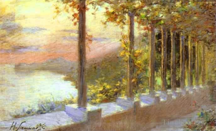 Henryk Siemiradzki Oil Painting - Italian Landscape