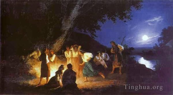 Henryk Siemiradzki Oil Painting - Night on the Eve of Ivan Kupala