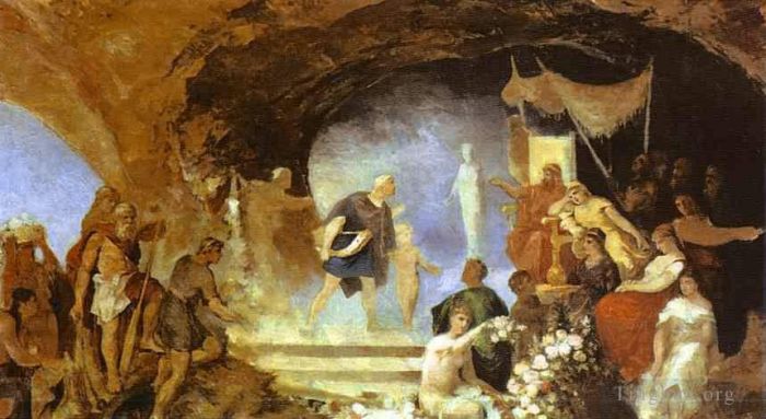 Henryk Siemiradzki Oil Painting - Orpheus in the Underworld