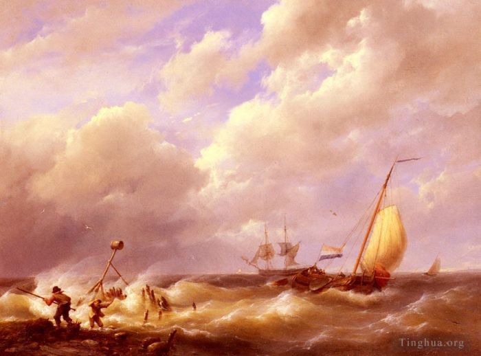 Hermanus Koekkoek Snr Oil Painting - Willem A Sea Piece