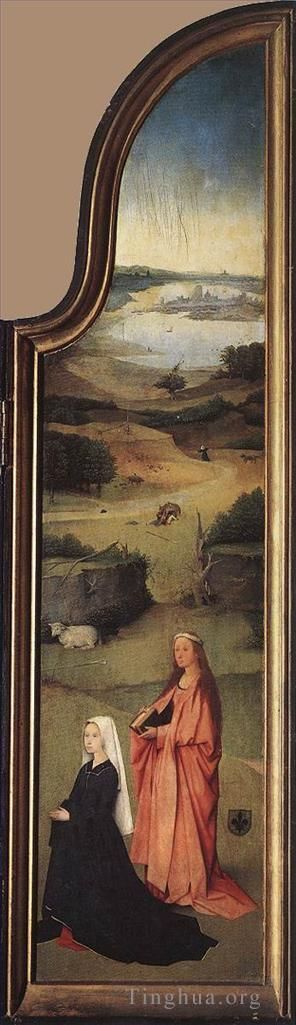 Hieronymus Bosch Oil Painting - St Agnes with the Donor moral