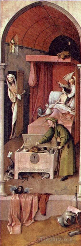 Hieronymus Bosch Oil Painting - Death and the miser 1516