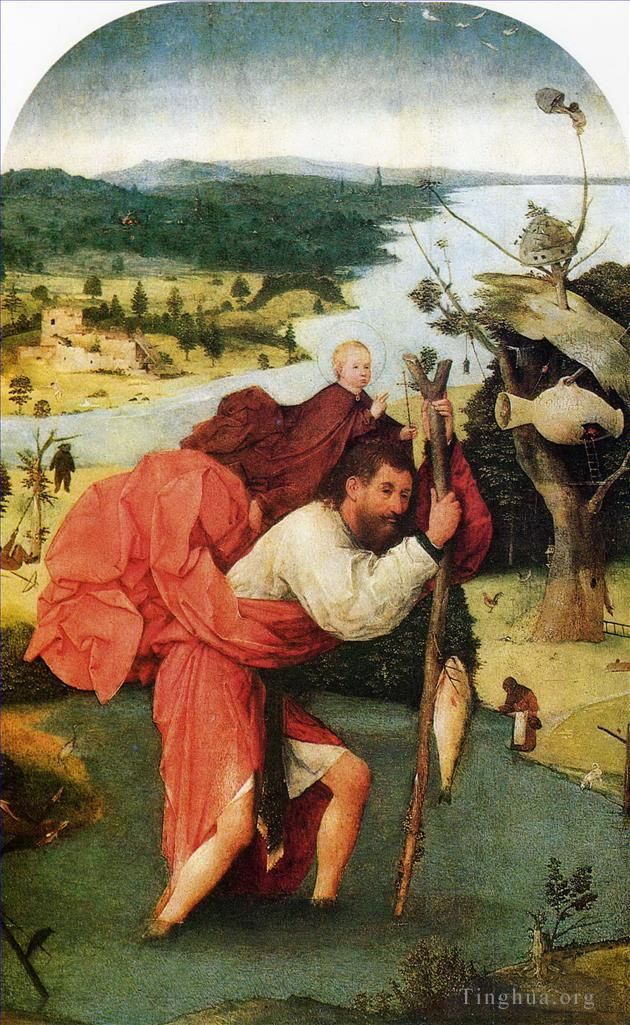 Hieronymus Bosch Oil Painting - Saint christopher
