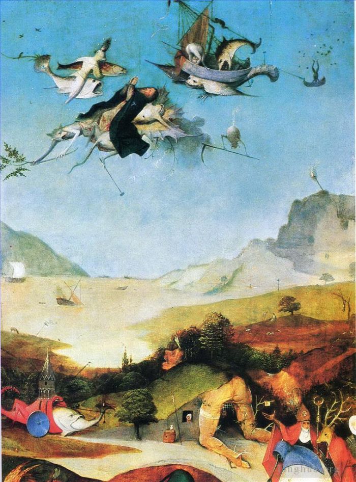 Hieronymus Bosch Oil Painting - Temptation of st anthony 1