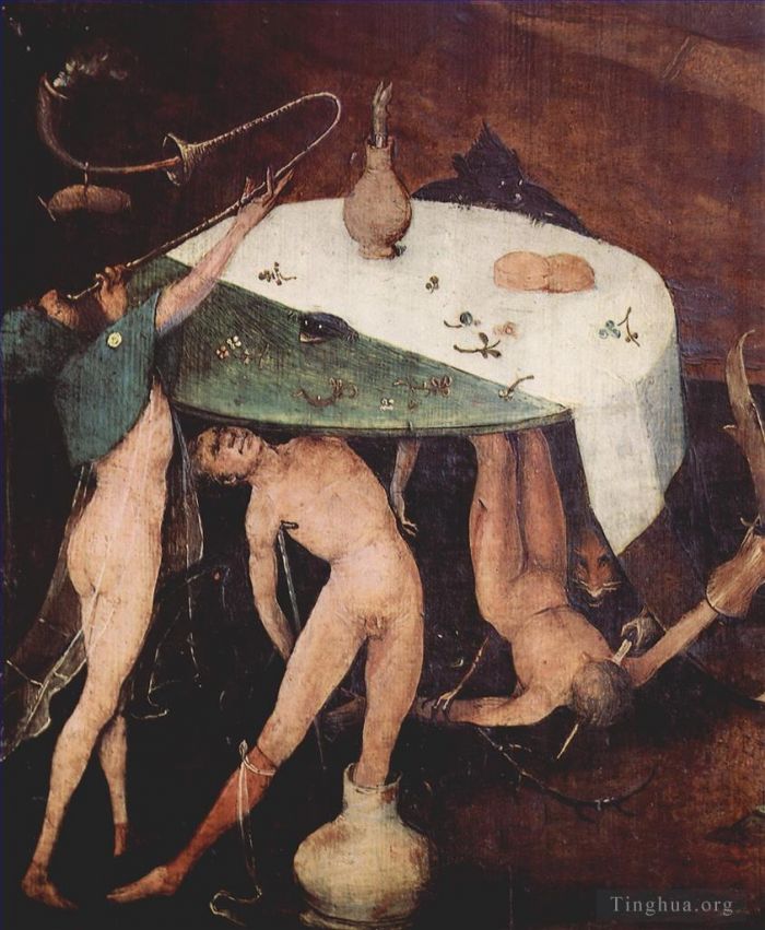 Hieronymus Bosch Oil Painting - The temptation of st anthony 1513