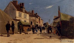 Artist Hippolyte Camille Delpy's Work - Rue Pavoise A Dieppe