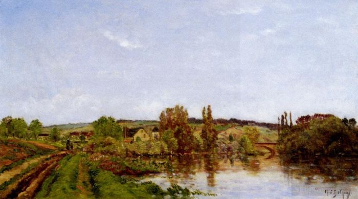 Hippolyte Camille Delpy Oil Painting - Walking Along The River