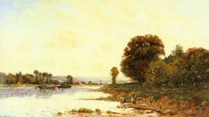 Artist Hippolyte Camille Delpy's Work - Washerwomen In A River