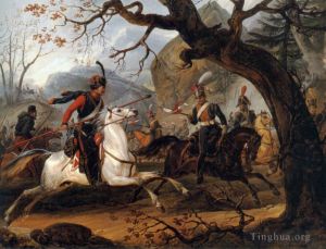 Artist Horace Vernet's Work - Napoleonic Battle in the Alps