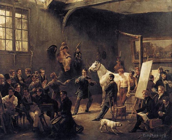 Horace Vernet Oil Painting - The Artists Studio