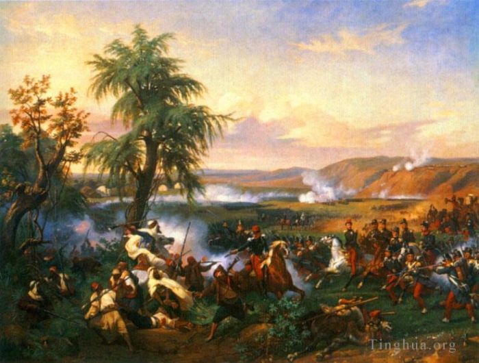 Horace Vernet Oil Painting - The Battle of Harba Arabian
