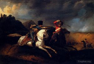 Artist Horace Vernet's Work - Two Soldiers On Horseback