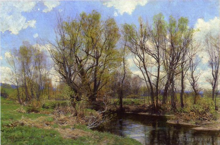 Hugh Bolton Jones Oil Painting - Early Spring Near Sheffield Massachusetts