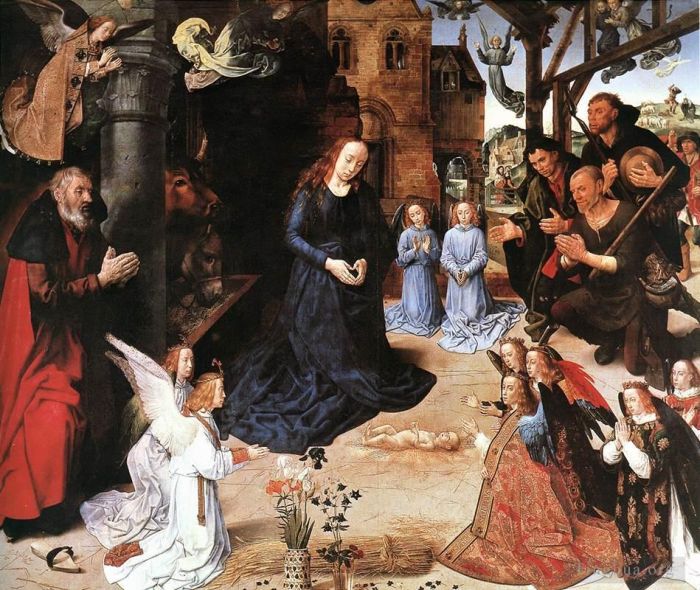 Hugo van der Goes Oil Painting - The Adoration Of The Shepherds