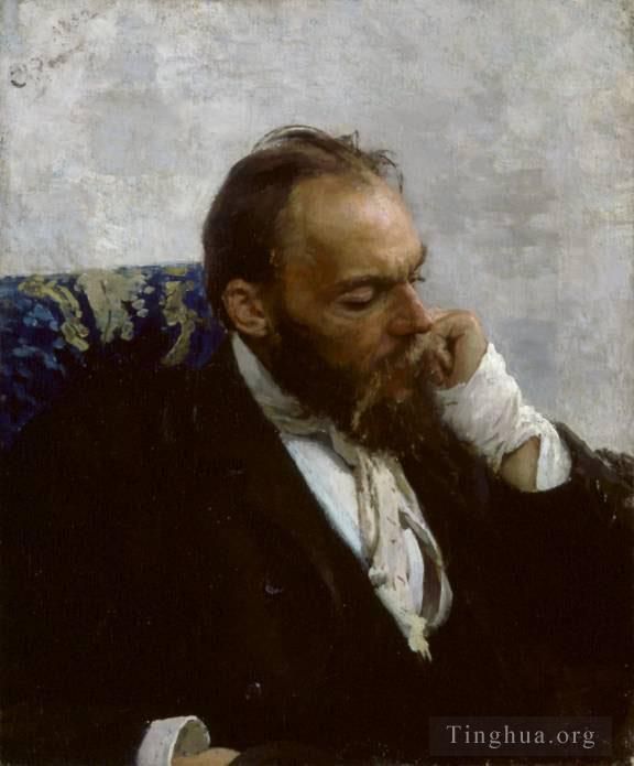 llya Yefimovich Repin Oil Painting - Portrait of Professor Ivanov Russian Realism