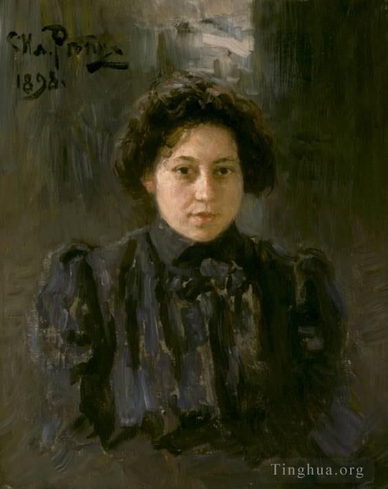 llya Yefimovich Repin Oil Painting - Portrait of the artists daughter Nadezhda Russian Realism