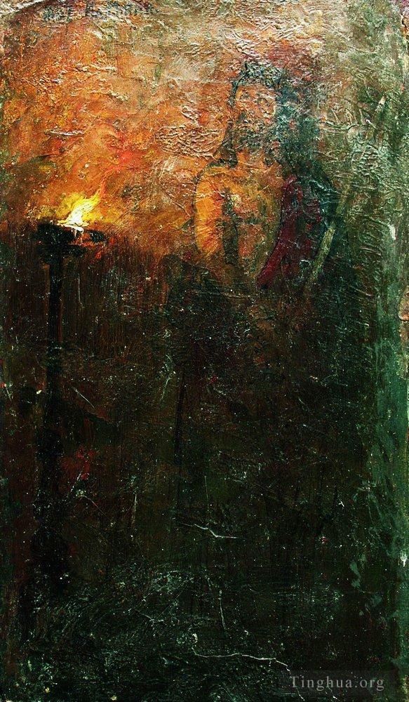 llya Yefimovich Repin Oil Painting - Behold a man 1867