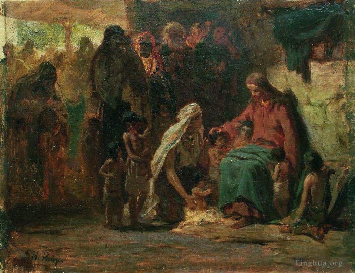 llya Yefimovich Repin Oil Painting - Blessing children