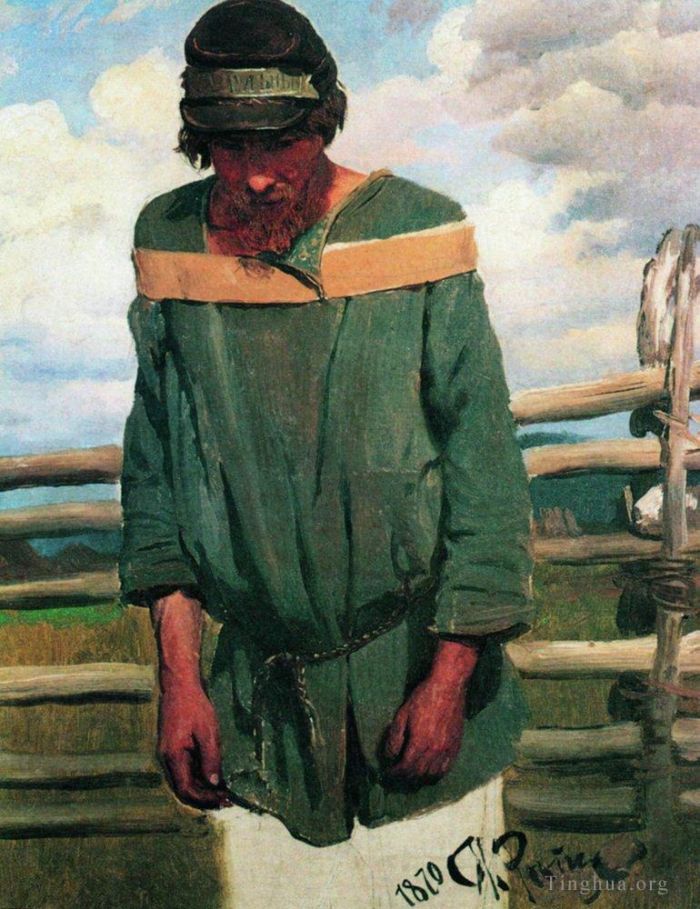 llya Yefimovich Repin Oil Painting - Burlak 2 1870