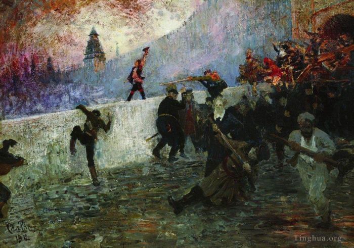 llya Yefimovich Repin Oil Painting - In the besieged moscow in 1811912