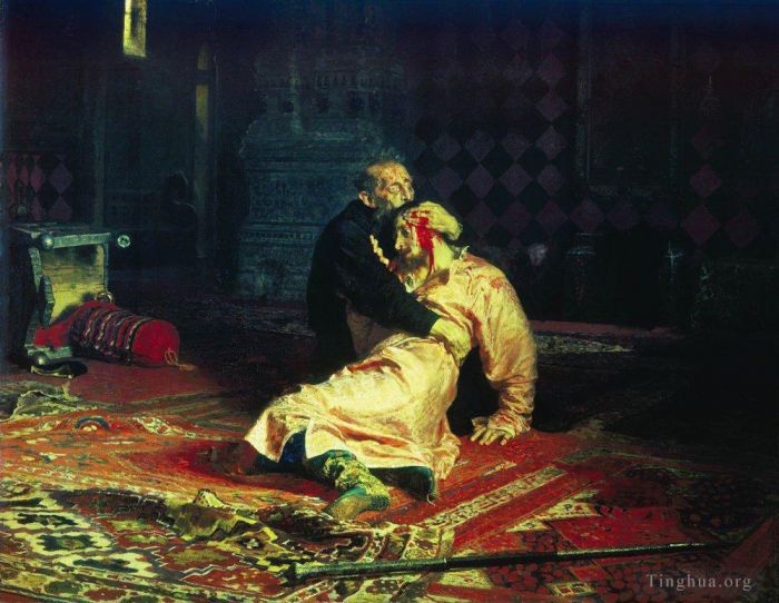 llya Yefimovich Repin Oil Painting - Ivan the terrible and his son ivan on november 11581885
