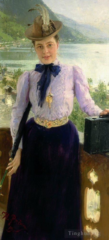 llya Yefimovich Repin Oil Painting - Natalia nordmann 1900