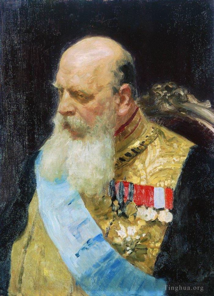 llya Yefimovich Repin Oil Painting - Portrait of count d m solsky 1903