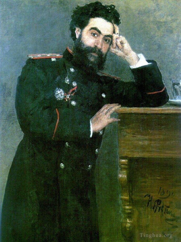 llya Yefimovich Repin Oil Painting - Portrait of i r tarhanov 1892