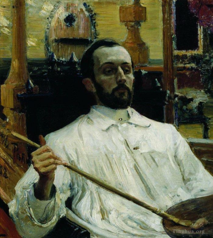 llya Yefimovich Repin Oil Painting - Portrait of the artist d n kardovskiy 1897