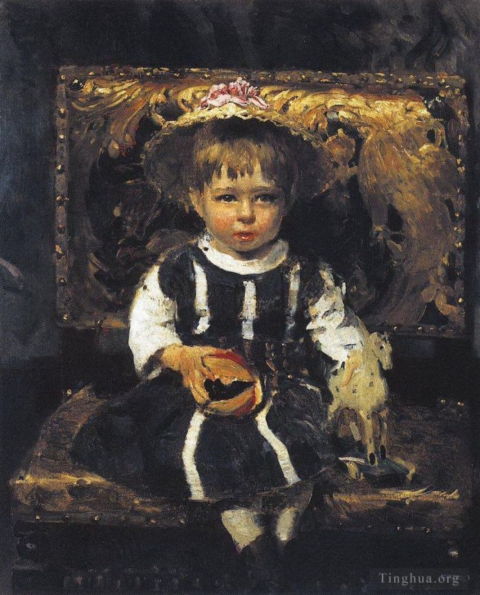 llya Yefimovich Repin Oil Painting - Portrait of vera repina 1874