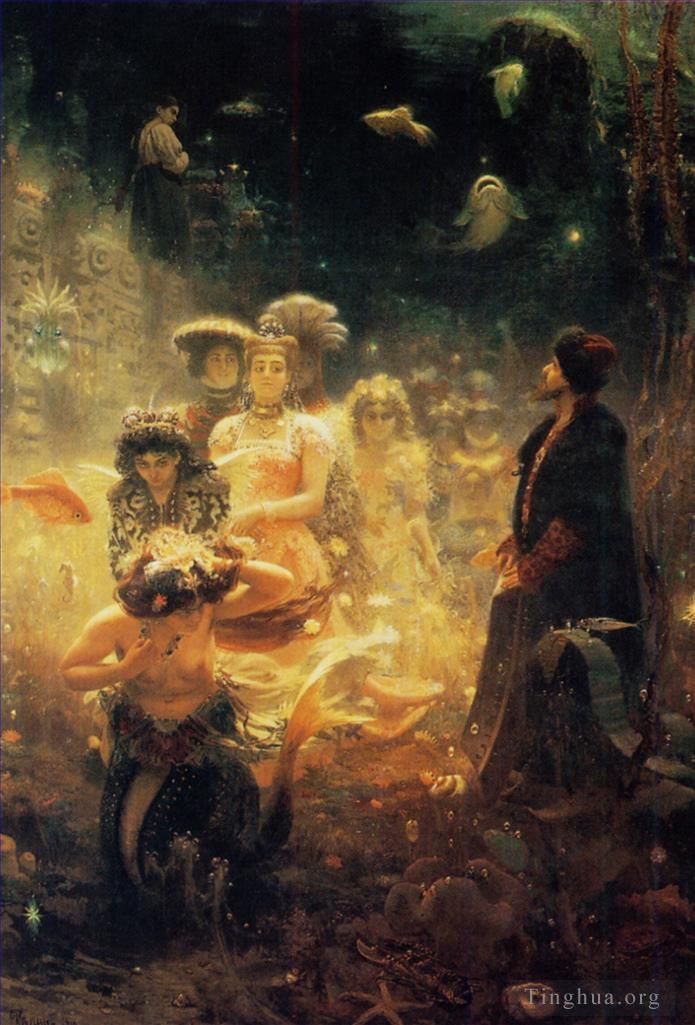 llya Yefimovich Repin Oil Painting - Sadko 1876