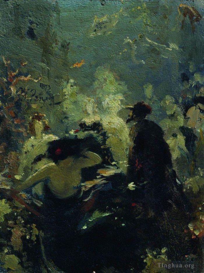 llya Yefimovich Repin Oil Painting - Sadko in the underwater kingdom 1875
