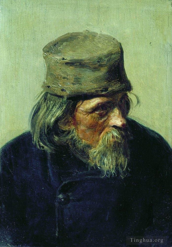 llya Yefimovich Repin Oil Painting - Seller of student works at the academy of arts 1870