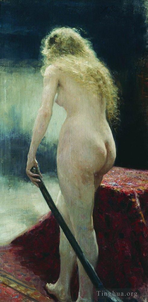 llya Yefimovich Repin Oil Painting - The model 1895