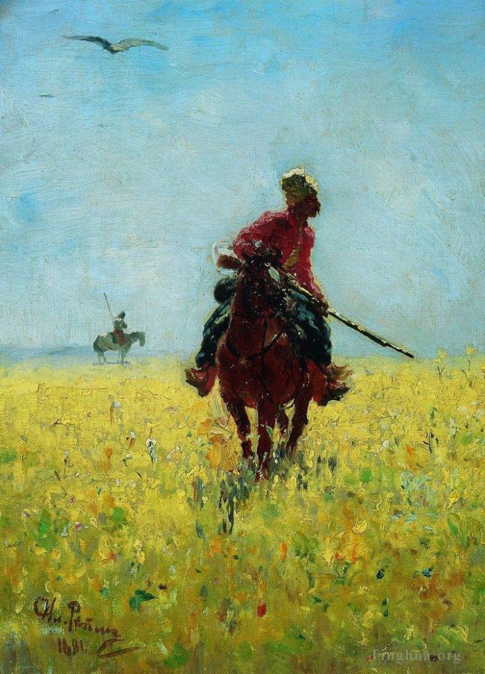 llya Yefimovich Repin Oil Painting - Watch 1881