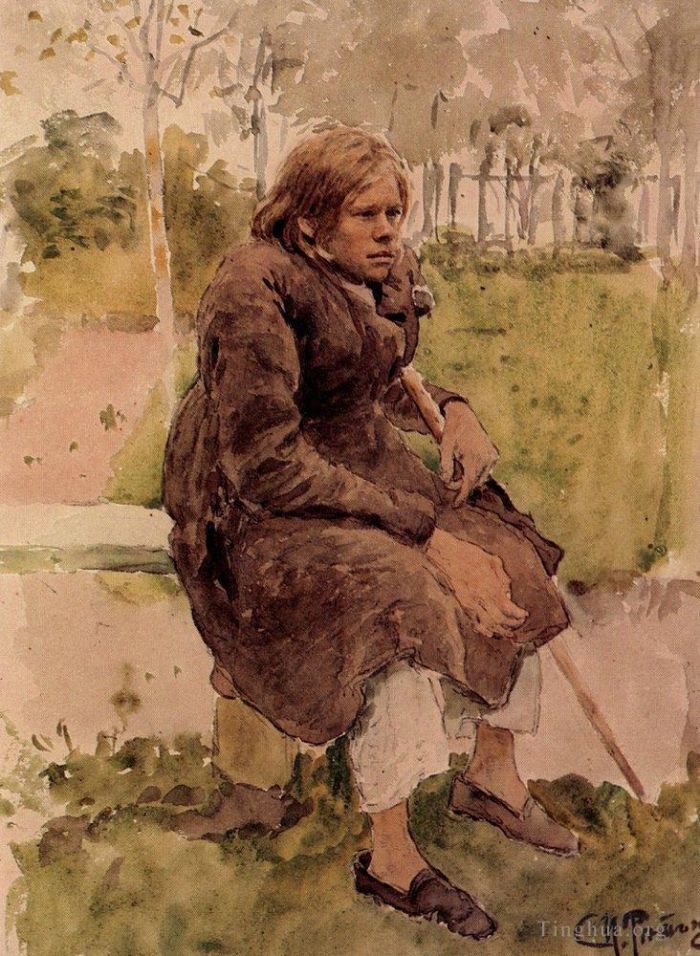 llya Yefimovich Repin Various Paintings - Hunchback study 1880