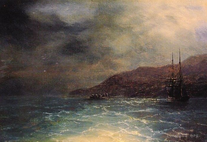 Ivan Konstantinovich Aivazovsky Oil Painting - Nocturnal Voyage seascape