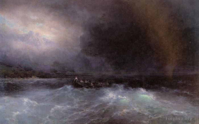 Ivan Konstantinovich Aivazovsky Oil Painting - Ship At Sea seascape