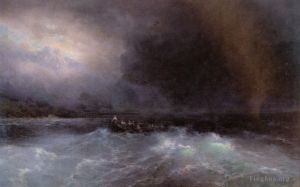 Artist Ivan Konstantinovich Aivazovsky's Work - Ship At Sea seascape