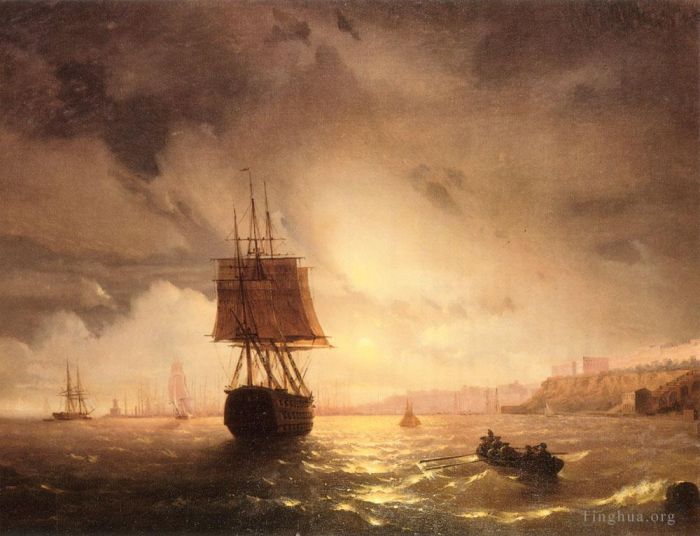 Ivan Konstantinovich Aivazovsky Oil Painting - The Harbor At Odessa On The Black Sea