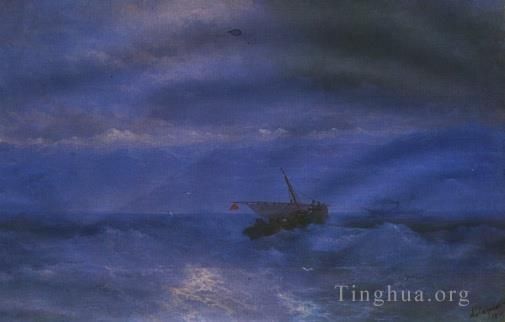 Ivan Konstantinovich Aivazovsky Oil Painting - Caucasus from sea 189IBI