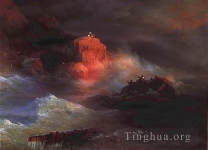Ivan Konstantinovich Aivazovsky Oil Painting - Crash 1876IBI