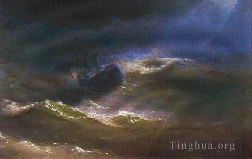 Ivan Konstantinovich Aivazovsky Oil Painting - Maria in storm 1892IBI seascape