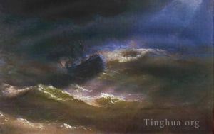 Artist Ivan Konstantinovich Aivazovsky's Work - Maria in storm 1892IBI seascape