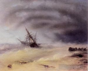 Artist Ivan Konstantinovich Aivazovsky's Work - Storm 1872IBI