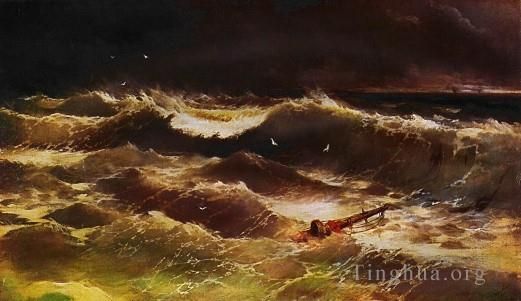 Ivan Konstantinovich Aivazovsky Oil Painting - Storm 1886IBI seascape