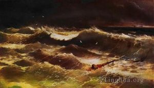 Artist Ivan Konstantinovich Aivazovsky's Work - Storm 1886IBI seascape