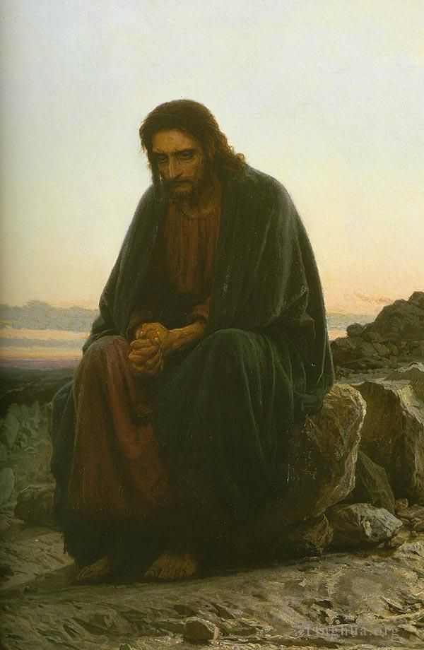 Ivan Kramskoi Oil Painting - Christ