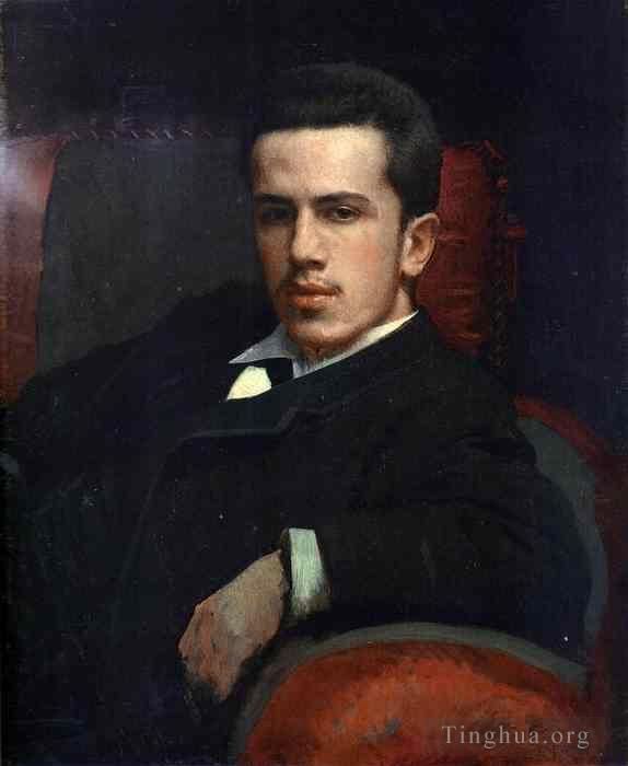 Ivan Kramskoi Oil Painting - Portrait of Anatoly Kramskoy the Artists Son
